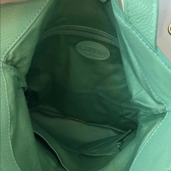 Fossil Green Leather Fold-over Shoulder Bag - Picture 9 of 11